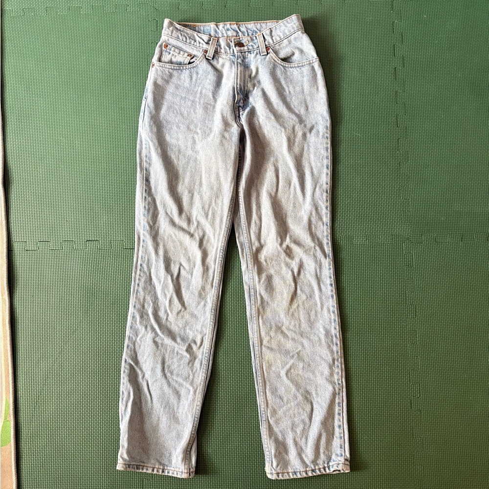 VTG 512 Straight Leg Levi’s Light Blue High-Waist Jeans Size 25 Waist - Picture 4 of 13